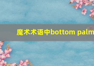 魔术术语中bottom palm